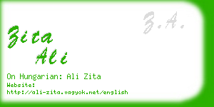 zita ali business card